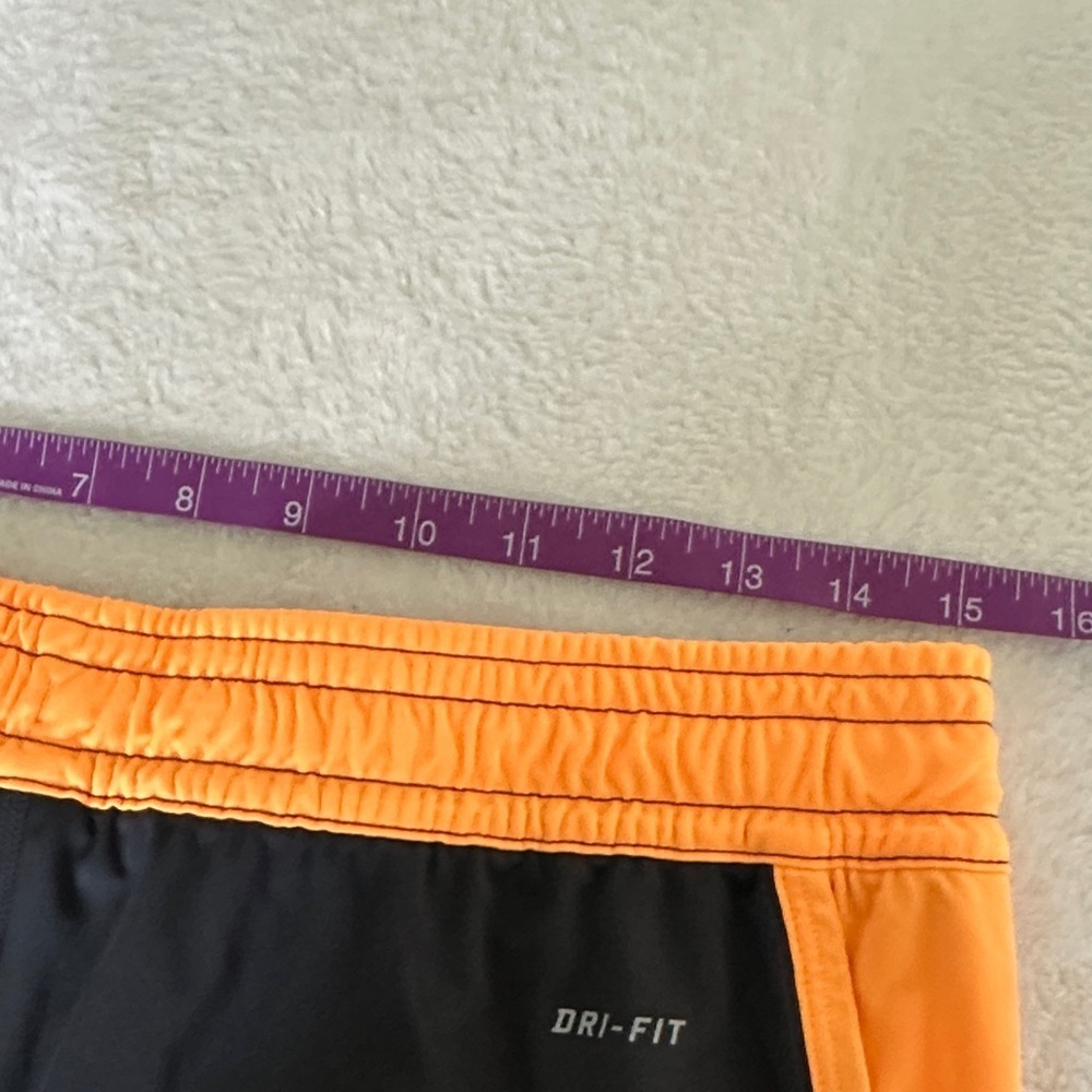 Nike Women's Athletic Shorts in Black and Orange - Picture 6 of 7